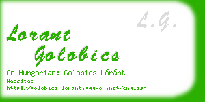 lorant golobics business card